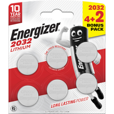 Knopfzelle 2032 E303945700 Lithium 4+2 Stück Knopfzelle 2032 E303945700 Lithium 4+2 Stück - Bild-Darstellung des Produktes 1