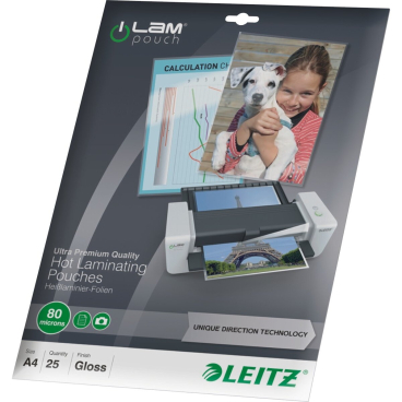 Laminiertaschen iLAM A4 80mic glänzend VE=25 Stück Laminiertaschen iLAM A4 80mic glänzend VE=25 Stück - Bild-Darstellung des Produktes 1