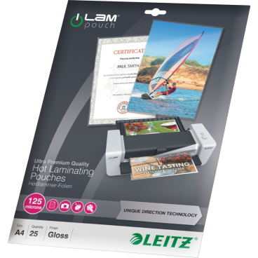 Laminiertaschen iLAM A4 125mic glänzend VE=25 Stück Laminiertaschen iLAM A4 125mic glänzend VE=25 Stück - Bild-Darstellung des Produktes 1