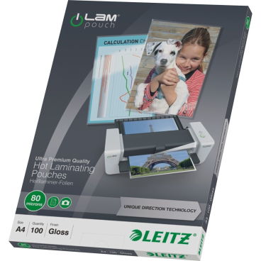 Laminiertaschen iLAM A4 80mic glänzend VE=100 Stück Laminiertaschen iLAM A4 80mic glänzend VE=100 Stück - Bild-Darstellung des Produktes 1