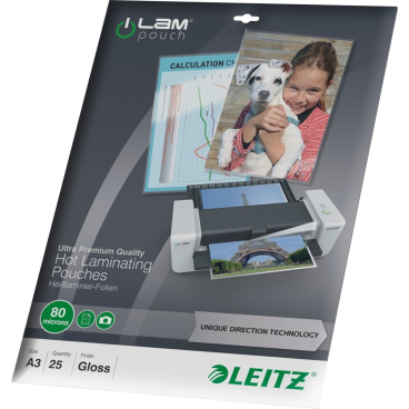 Laminiertaschen iLAM A3 80mic glänzend VE=25 Stück Laminiertaschen iLAM A3 80mic glänzend VE=25 Stück - Bild-Darstellung des Produktes 1