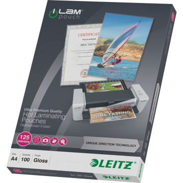 Laminiertaschen iLAM A4 125mic glänzend VE=100 Stück Laminiertaschen iLAM A4 125mic glänzend VE=100 Stück - Bild-Darstellung des Produktes 1