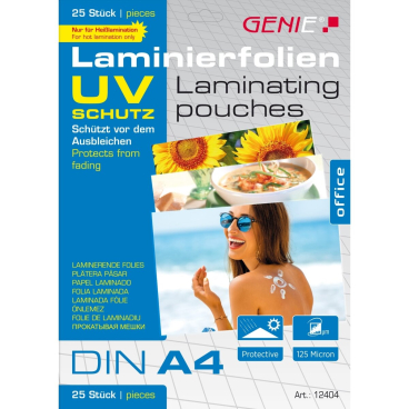 Laminiertaschen A4 UV-SAFE 125 mic. VE=25 Stück Laminiertaschen A4 UV-SAFE 125 mic. VE=25 Stück - Bild-Darstellung des Produktes 1