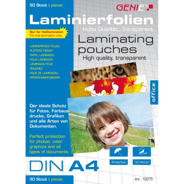 Laminiertaschen A4 125 mic. VE=50 Stück Laminiertaschen A4 125 mic. VE=50 Stück - Bild-Darstellung des Produktes 1