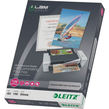 Laminiertaschen iLAM A5 125mic glänzend VE=100 Stück Laminiertaschen iLAM A5 125mic glänzend VE=100 Stück - Bild-Darstellung des Produktes 1