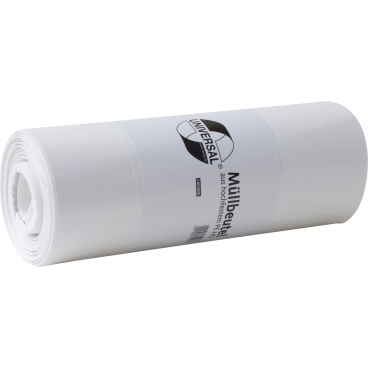 Müllbeutel universal 500x600mm 30l bedr. Banderole 5mic weiß 50 Stück Müllbeutel universal 500x600mm 30l bedr. Banderole 5mic weiß 50 Stück - Bild-Darstellung des Produktes 1