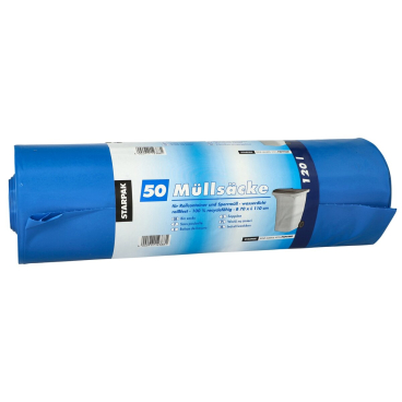 Müllsäcke - 120 L LDPE blau 50 Stück. Müllsäcke - 120 L LDPE blau 50 Stück. - Bild-Darstellung des Produktes 1