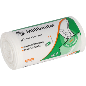 Müllbeutel 36021 30l weiß 50 Stück Müllbeutel 36021 30l weiß 50 Stück - Bild-Darstellung des Produktes 1