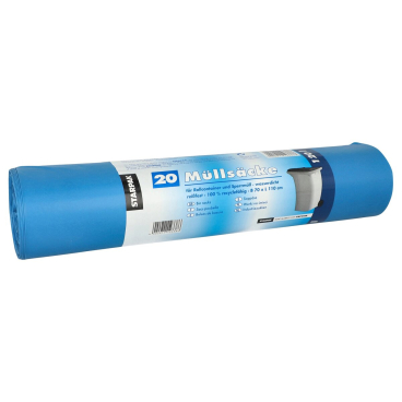 Müllsäcke - 120 L LDPE blau 20 Stück. Müllsäcke - 120 L LDPE blau 20 Stück. - Bild-Darstellung des Produktes 1