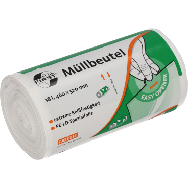 Müllsack 18l 16mic weiß 50 Stück Müllsack 18l 16mic weiß 50 Stück - Bild-Darstellung des Produktes 1