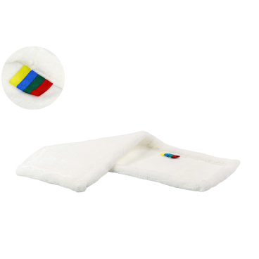 Rezi Mikrofaser Bodenwischbezug, 40 cm, weiß, mit 4 Farben Kennzeichnung zur Unterscheidung nach HACCP, ideal für leichte bis mittlere Verschmutzungen 1 Packung = 10 Bodenwischbezüge, 40 cm, weiß - Bild-Darstellung des Produktes 1