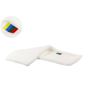 Rezi Mikrofaser Bodenwischbezug, 50 cm, weiß, mit 4 Farben Kennzeichnung zur Unterscheidung nach HACCP, ideal für leichte bis mittlere Verschmutzungen 1 Packung = 10 Bodenwischbezüge, 50 cm, weiß - Bild-Darstellung des Produktes 1