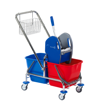 Floorstar Doppelfahrwagen Deichsel,Korb 2 x 17 l SOLID, verchromt DOFA 20 DK - Bild-Darstellung des Produktes 1