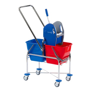 Floorstar Doppelfahrwagen erhöht "Top", 2 x 17 l SOLID, verchromt mit umklappbarer Deichsel, DOFA 20 TD - Bild-Darstellung des Produktes 1