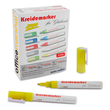 Floordirekt Kreidemarker-Set - Wasserlöslich Für Whiteboards und Flipcharts - Gelb 12er Set Gelb 12er Set - Bild-Darstellung des Produktes 1