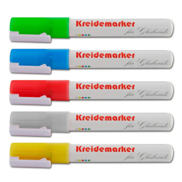 Floordirekt Kreidemarker-Set - Wasserlöslich Für Whiteboards und Flipcharts - Gemischt 5er Set Gemischt 5er Set - Bild-Darstellung des Produktes 1