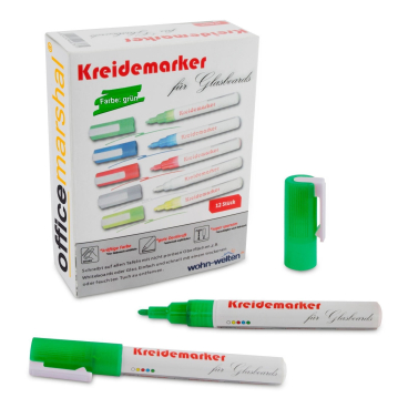 Floordirekt Kreidemarker-Set - Wasserlöslich Für Whiteboards und Flipcharts - Grün 12er Set Grün 12er Set - Bild-Darstellung des Produktes 1