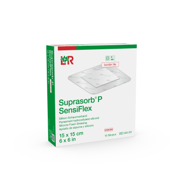 Suprasorb® P SensiFlex, steril, border lite 1 Packung = 10 Stück, Maße: 15 x 15 cm - Bild-Darstellung des Produktes 1