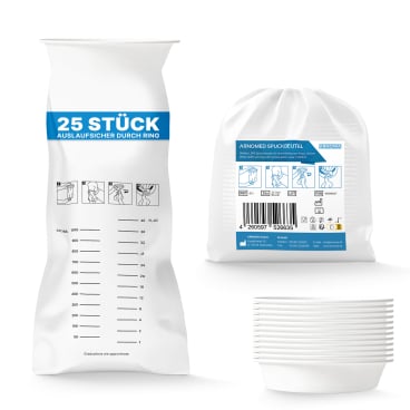 ARNOMED Spuckbeutel mit verschließbarem Ring, weiß 1 Packung = 25 Stück - Bild-Darstellung des Produktes 1