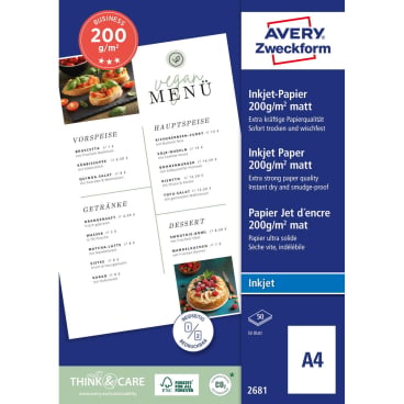 Papier Inkjet A4 200g beidseitig matt 50 Blatt Papier Inkjet A4 200g beidseitig matt 50 Blatt - Bild-Darstellung des Produktes 1