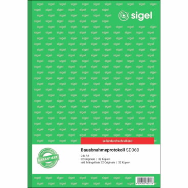 Bauabnahmeprotokoll A4 SD 2x2x32 Blatt Bauabnahmeprotokoll A4 SD 2x2x32 Blatt - Bild-Darstellung des Produktes 1