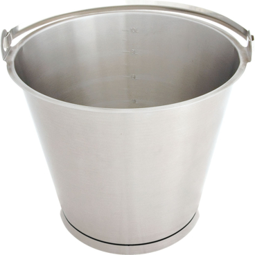 Edelstahleimer, mit Bodenreifen, mit Maßeinteilung, stapelbar, 12 Liter 1x Eimer - Bild-Darstellung des Produktes 1