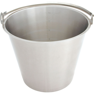 Edelstahleimer, ohne Bodenreifen, mit Maßeinteilung, 15 Liter 1x Eimer - Bild-Darstellung des Produktes 1
