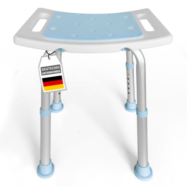 Floordirekt Duschhocker Nora - Kompakt Höhenverstellbar Rutschfeste Füße - Weiß Nora - Bild-Darstellung des Produktes 1