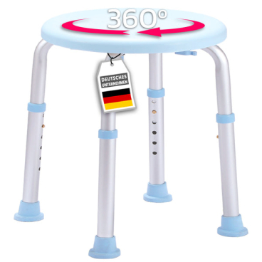 Floordirekt Duschhocker Pedro - 360° Drehbarer Sitz Höhenverstellbar - Weiß Pedro - Bild-Darstellung des Produktes 1