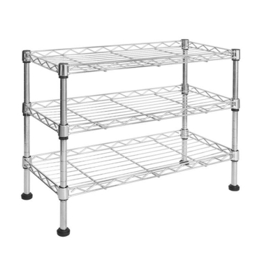 Floordirekt Küchenregal Leon - Verchromtes Metallgestell mit 3 Gitterböden - Silber 45 x 20 x 45 cm Leon - Bild-Darstellung des Produktes 1