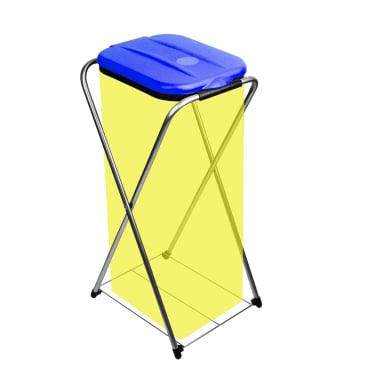 BigDean Müllsackständer EasyFix BLAU 120L - Müllbeutelhalter mit Gitterboden Müllsackständer - Bild-Darstellung des Produktes 1