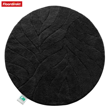 Floordirekt Badematte Maris Rund - Weiche Mikrofaser Rutschhemmende TPE-Rückseite - Schwarz Durchmesser 120 cm Schwarz Durchmesser 120 cm - Bild-Darstellung des Produktes 1