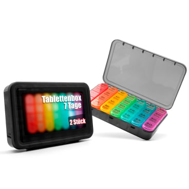 BigDean 2 Stück Tablettenbox 7 Tage Pillendose - Bild-Darstellung des Produktes 1