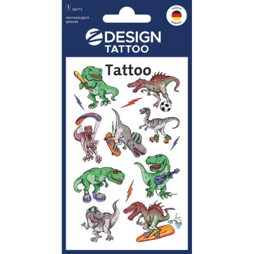 Tattoos 76x120mm bunt 1 Bogen Motiv Dinos Tattoos 76x120mm bunt 1 Bogen Motiv Dinos - Bild-Darstellung des Produktes 1