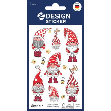 Sticker Weihnachten Papier 3 Bogen Motiv Wichtel Sticker Weihnachten Papier 3 Bogen Motiv Wichtel - Bild-Darstellung des Produktes 1