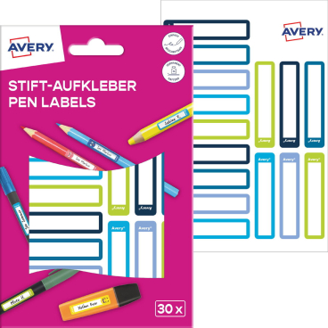Stiftaufkleber Papier 50x10mm 2 Bogen Motiv blau grün Stiftaufkleber Papier 50x10mm 2 Bogen Motiv blau grün - Bild-Darstellung des Produktes 1