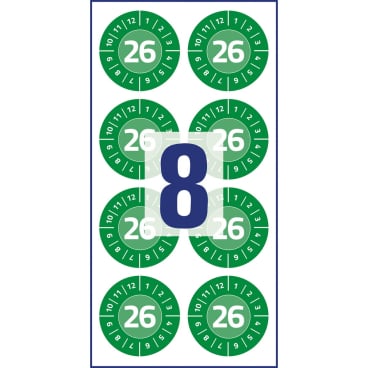 Prüfplaketten 2026 NoPeel 30mm 80 Stück Prüfplaketten 2026 NoPeel 30mm 80 Stück - Bild-Darstellung des Produktes 1