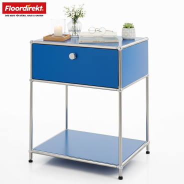 Floordirekt Metallregal Concept Epure MK-139 - mit Schublade und 2 Ablageflächen - Blau 50 x 40 x 65 cm Blau - Bild-Darstellung des Produktes 1