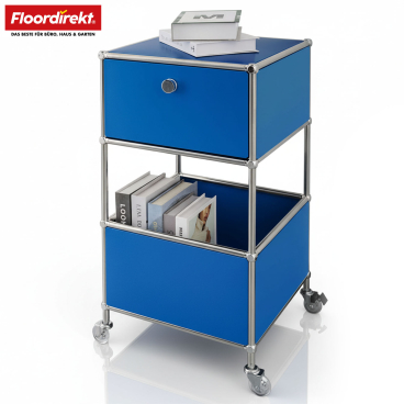 Floordirekt Aufbewahrungsregal Concept Epure MK-145 - mit Schublade und Rollen - Blau 40 x 40 x 69 cm Blau - Bild-Darstellung des Produktes 1