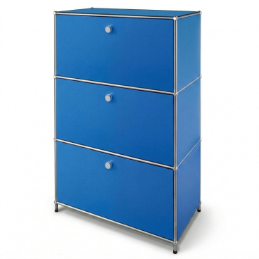 Floordirekt Metallschrank Concept Epure MK-129 - mit 3 verschließbaren Fächern und offener Ablage - Grau 75 x 40 x 120 cm Grau - Bild-Darstellung des Produktes 1
