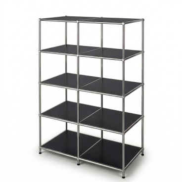 Floordirekt Metallregal Concept Epure MK-015 - mit 5 offenen Ablagen - Schwarz 78 x 40 x 118 cm Schwarz - Bild-Darstellung des Produktes 1