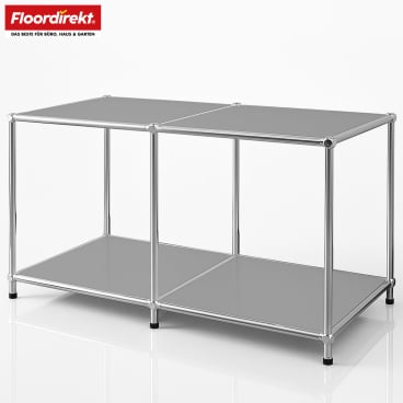 Floordirekt Metallregal Concept Epure MK-016 - 2 Ablagen Offenes Sideboard - Grau 78 x 40 x 46 cm Grau - Bild-Darstellung des Produktes 1