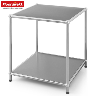 Floordirekt Metallregal Concept Epure MK 012 - 2 Ablagen Offenes Standregal - Grau 40 x 40 x 46 cm Grau - Bild-Darstellung des Produktes 1