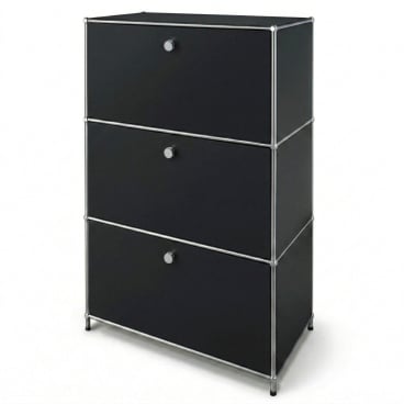 Floordirekt Metallschrank Concept Epure MK-129 - mit 3 verschließbaren Fächern und offener Ablage - Weiß 75 x 40 x 120 cm Weiß - Bild-Darstellung des Produktes 1