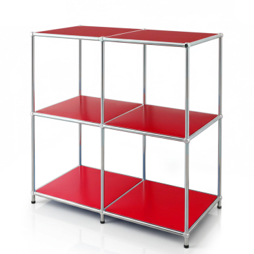 Floordirekt Metallregal Concept Epure MK 027 - 3 Ablagen Offenes Standregal - Rot 78 x 40 x 82 cm Rot - Bild-Darstellung des Produktes 1