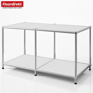 Floordirekt Metallregal Concept Epure MK-016 - 2 Ablagen Offenes Sideboard - Weiß 78 x 40 x 46 cm Weiß - Bild-Darstellung des Produktes 1