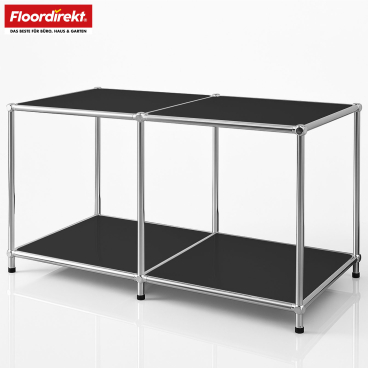 Floordirekt Metallregal Concept Epure MK-016 - 2 Ablagen Offenes Sideboard - Schwarz 78 x 40 x 46 cm Schwarz - Bild-Darstellung des Produktes 1