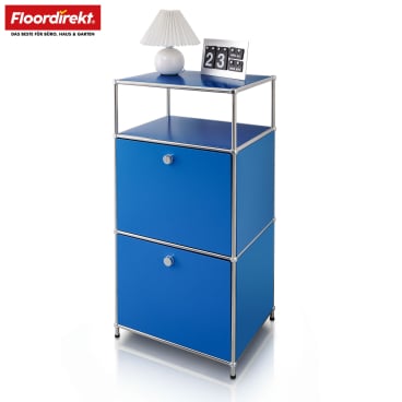 Floordirekt Metallregal Concept Epure MK-120 - mit verschließbaren Fächern und Ablagen - Blau 50 x 40 x 100 cm Blau - Bild-Darstellung des Produktes 1