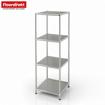 Floordirekt Metallregal Concept Epure MK 005 - 4 Ablagen Offenes Standregal - Grau 30 x 30 x 89 cm Grau - Bild-Darstellung des Produktes 1