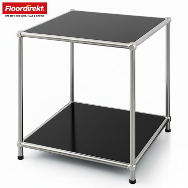 Floordirekt Metallregal Concept Epure MK 012 - 2 Ablagen Offenes Standregal - Schwarz 40 x 40 x 46 cm Schwarz - Bild-Darstellung des Produktes 1
